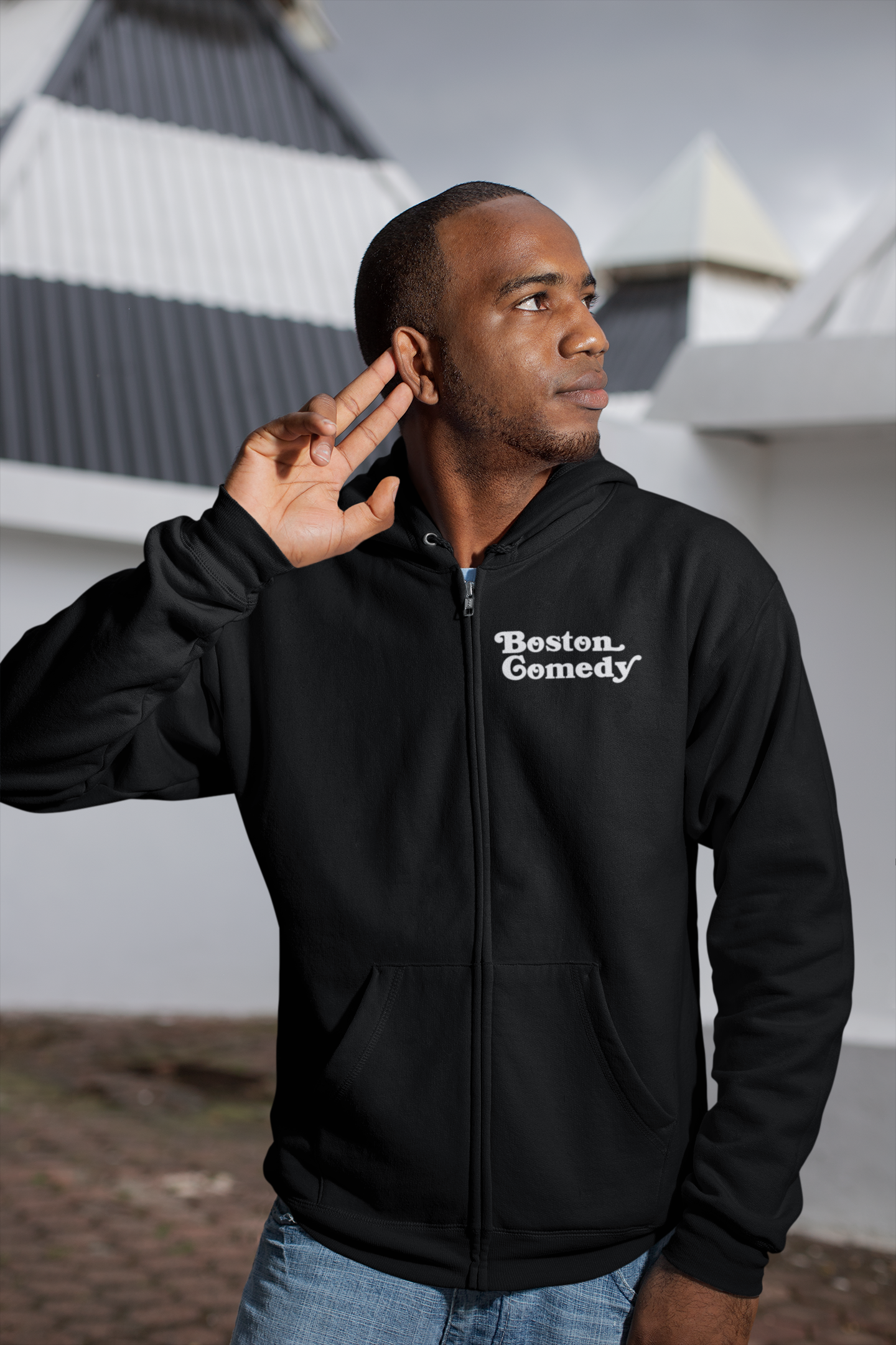 Boston Comedy Hoodie - Unisex Heavy Blend™ Full Zip Hooded Sweatshirt
