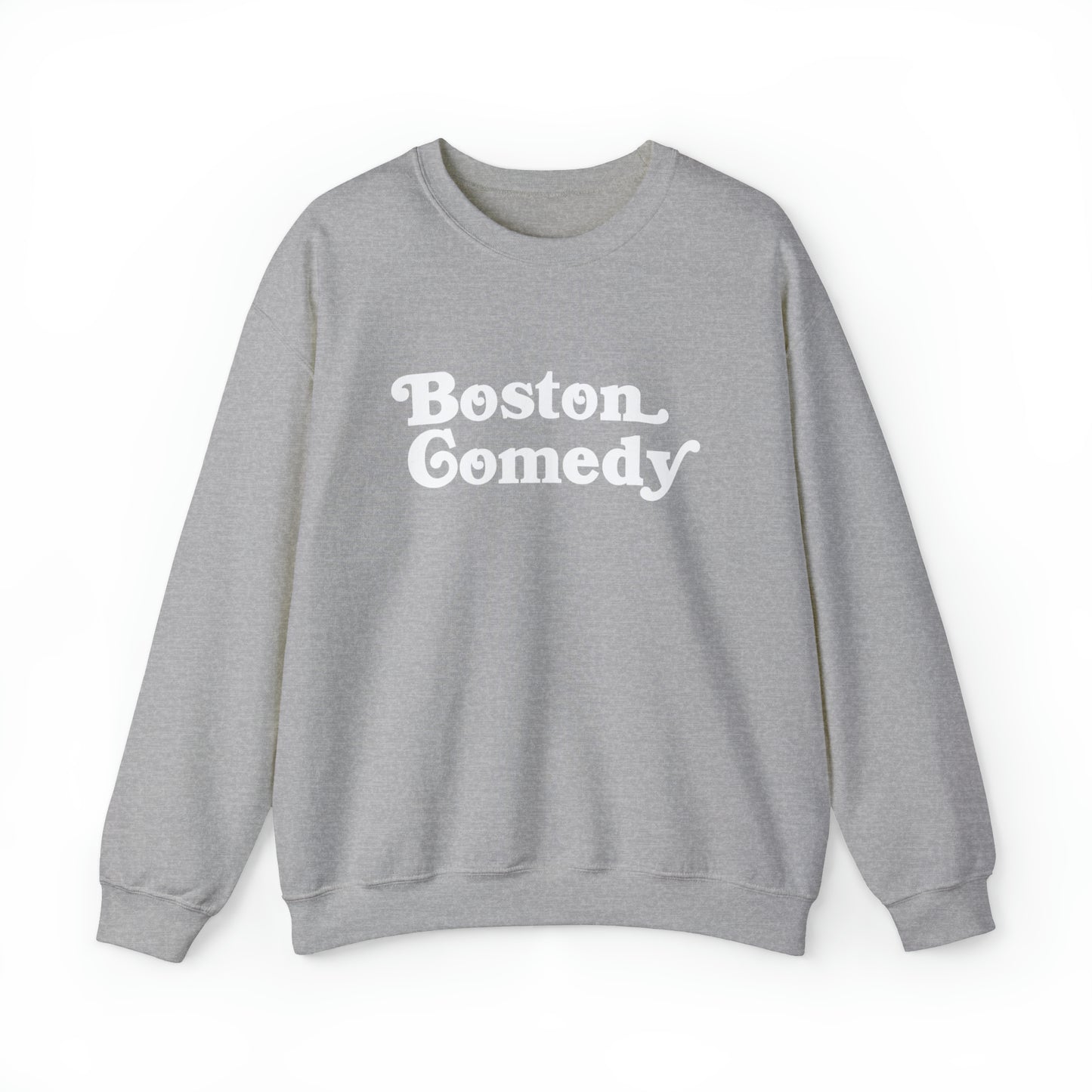 Boston Comedy Sweatshirt, Vintage Old School Font Unisex Heavy Blend™ Crewneck Sweatshirt