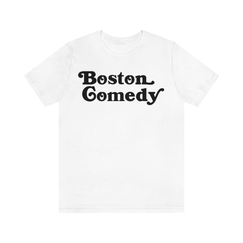 Boston Comedy T Shirt, Old School Font, Vintage Retro Style Unisex Jersey Short Sleeve Tee