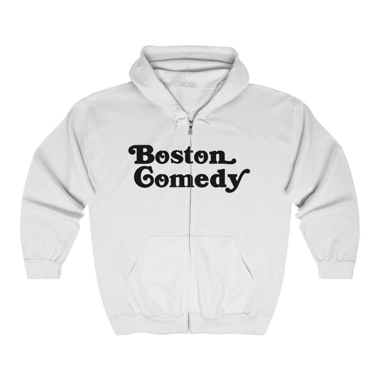 Boston Comedy Hoodie - Large Logo - Unisex Heavy Blend™ Full Zip Hooded Sweatshirt