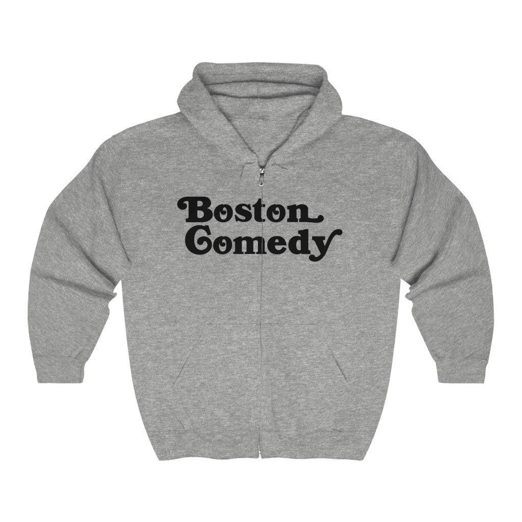 Boston Comedy Hoodie - Large Logo - Unisex Heavy Blend™ Full Zip Hooded Sweatshirt
