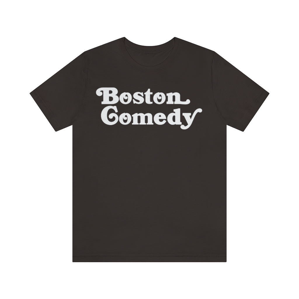 Boston Comedy T Shirt, Old School Font, Vintage Retro Style Unisex Jersey Short Sleeve Tee