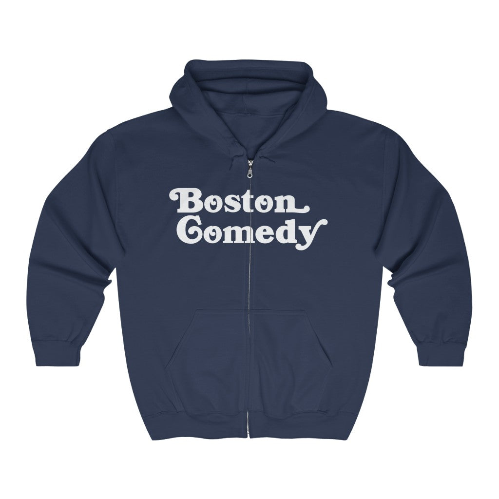 Boston Comedy Hoodie - Large Logo - Unisex Heavy Blend™ Full Zip Hooded Sweatshirt