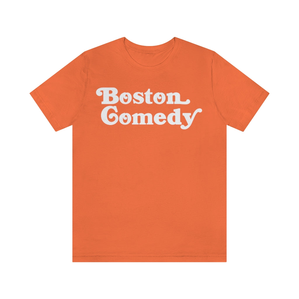 Boston Comedy T Shirt, Old School Font, Vintage Retro Style Unisex Jersey Short Sleeve Tee