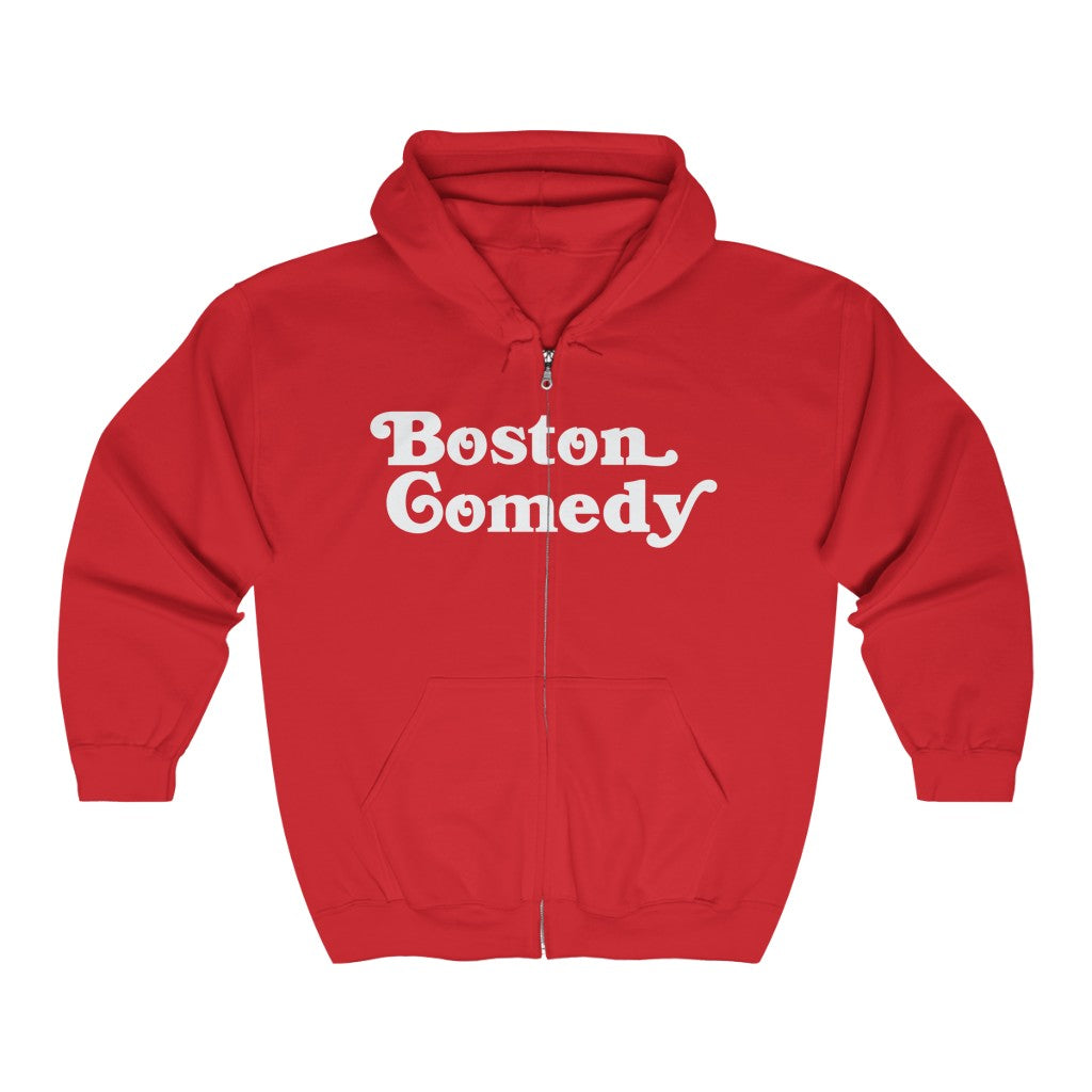 Boston Comedy Hoodie - Large Logo - Unisex Heavy Blend™ Full Zip Hooded Sweatshirt