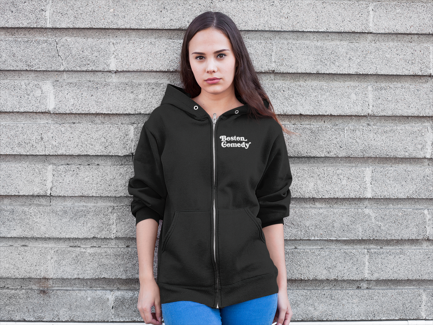 Boston Comedy Hoodie - Unisex Heavy Blend™ Full Zip Hooded Sweatshirt