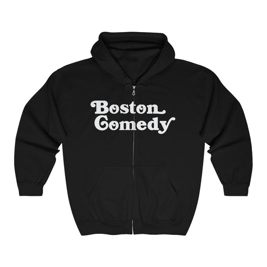 Boston Comedy Hoodie - Large Logo - Unisex Heavy Blend™ Full Zip Hooded Sweatshirt